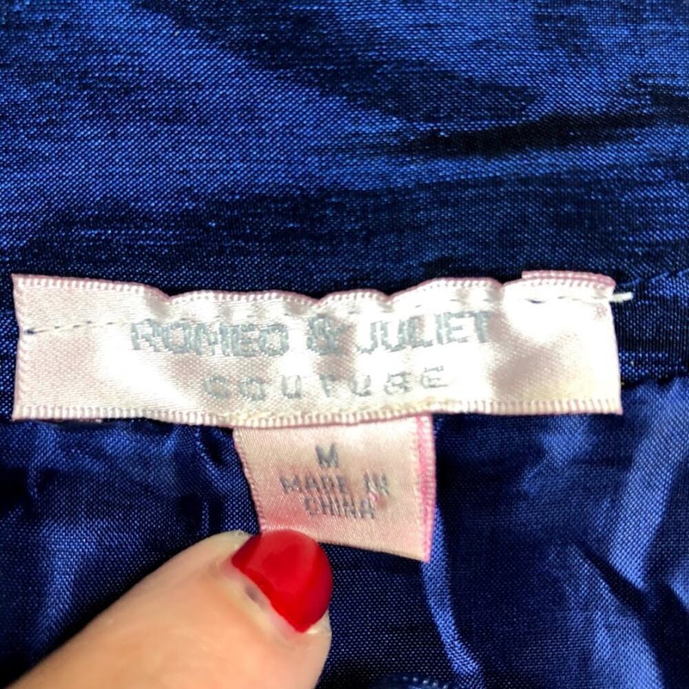romeo & juliet couture zig zap pleated Holiday Party Pencil Skirt Blue Size M - Picture 7 of 8